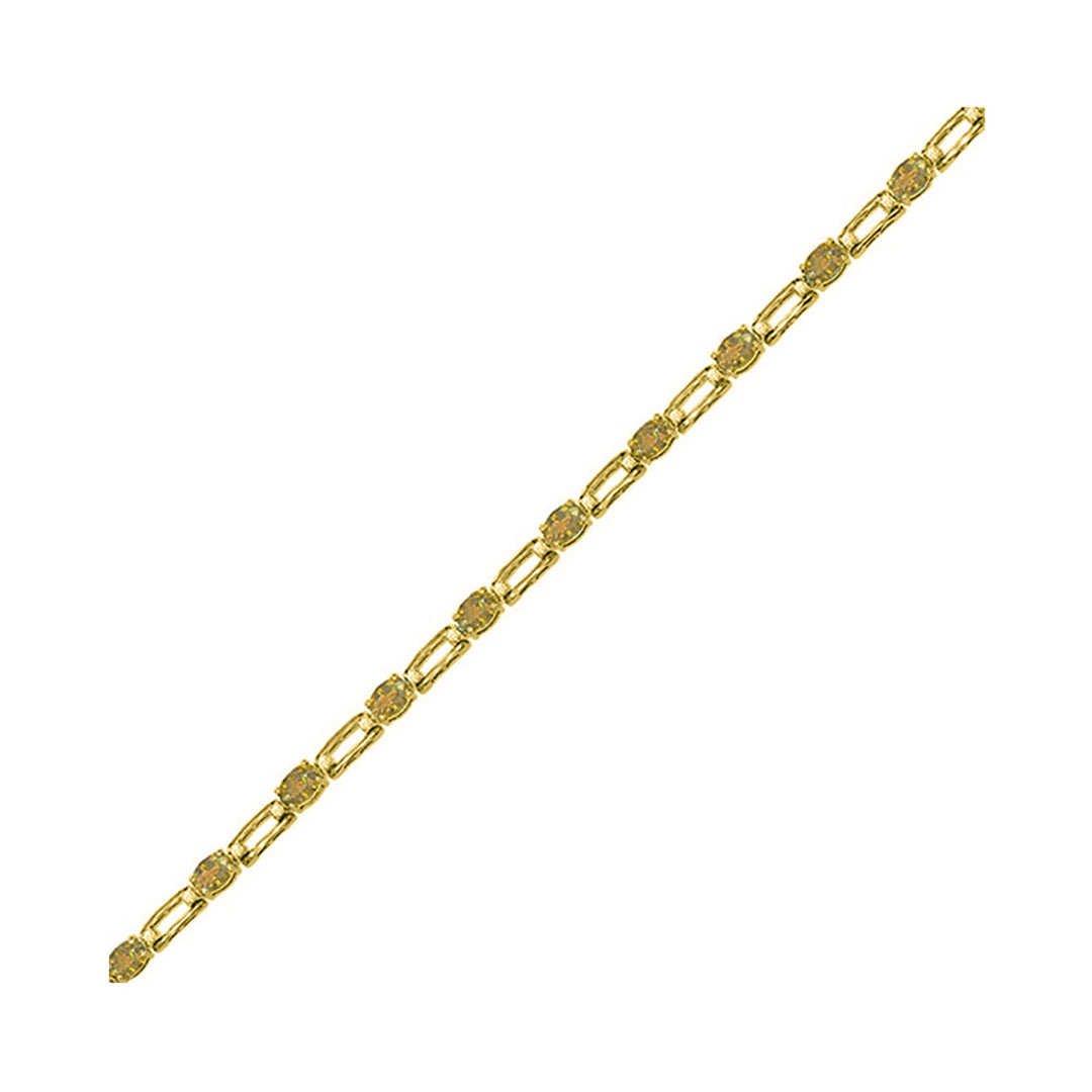 14Kt Yellow Gold Diamond 1/5Ctw & Citrine 9 5/8Ctw Bracelet