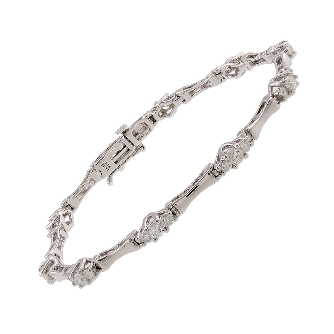 14Kt White Gold Diamond 2Ctw Bracelet