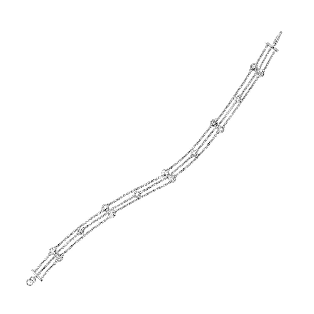 14Kt White Gold Diamond 3/4Ctw Bracelet