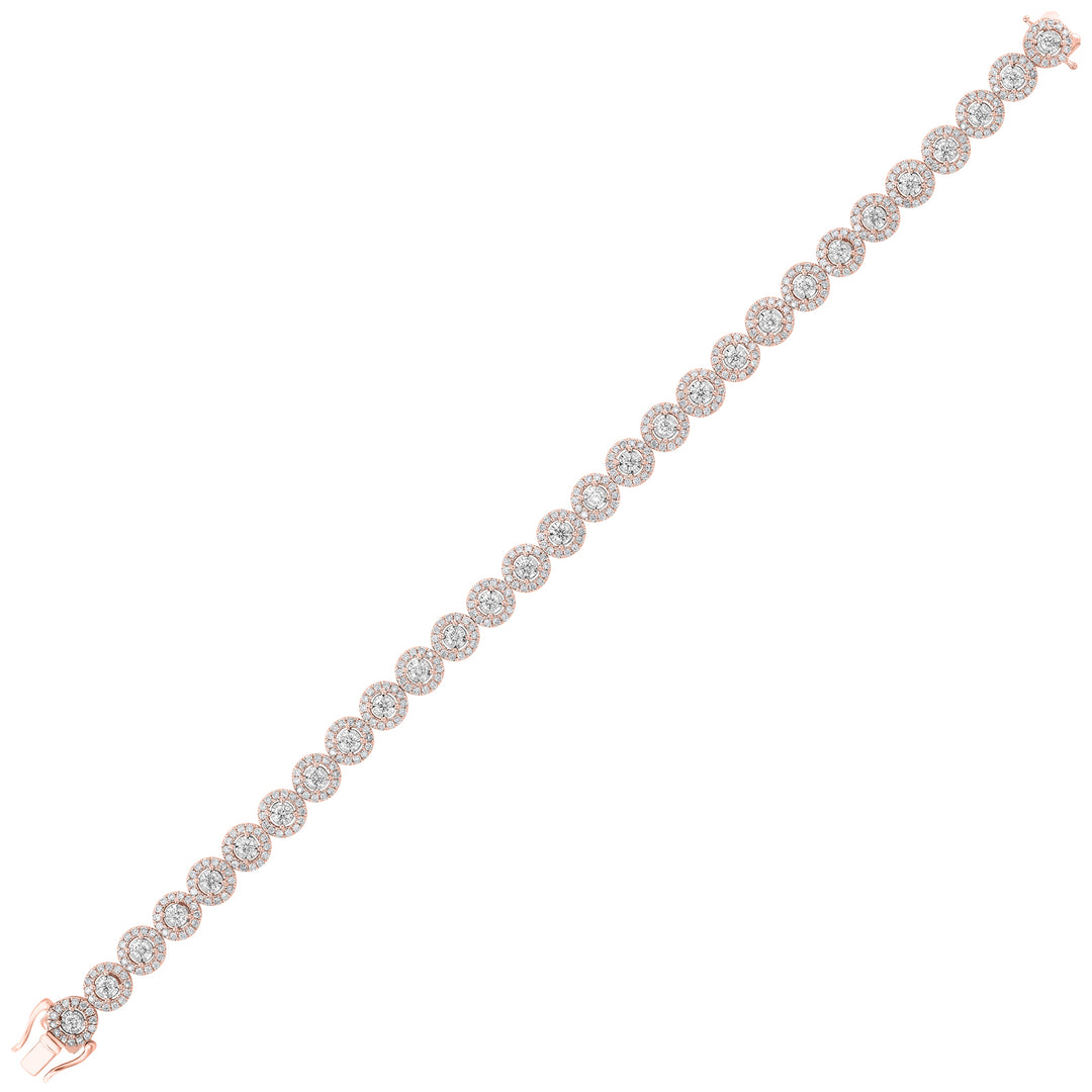 14Kt Rose Gold Diamond 4Ctw Bracelet