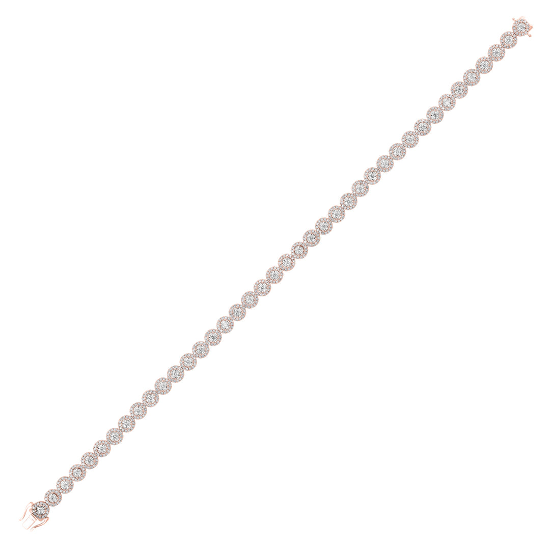 14Kt Rose Gold Diamond 3Ctw Bracelet