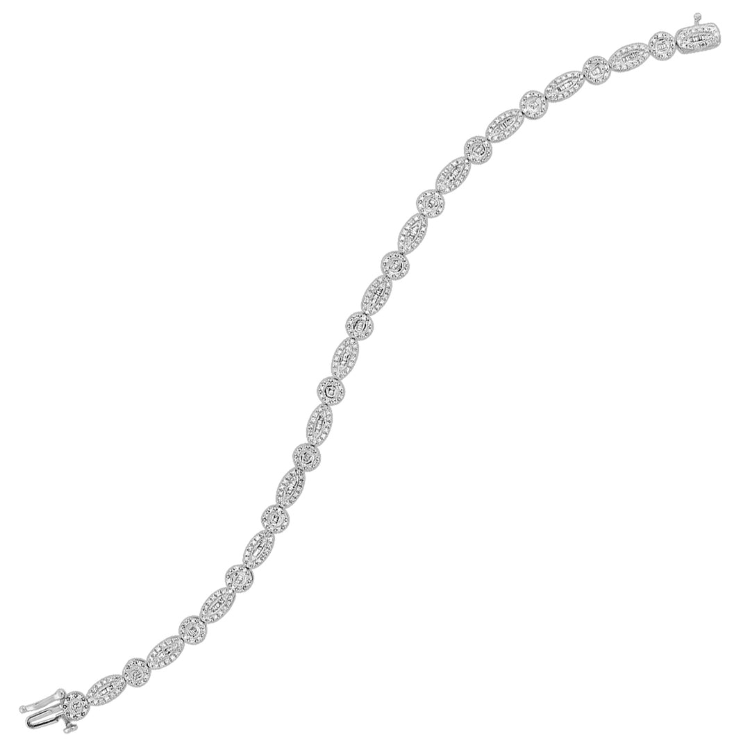 14Kt White Gold Diamond 1Ctw Bracelet