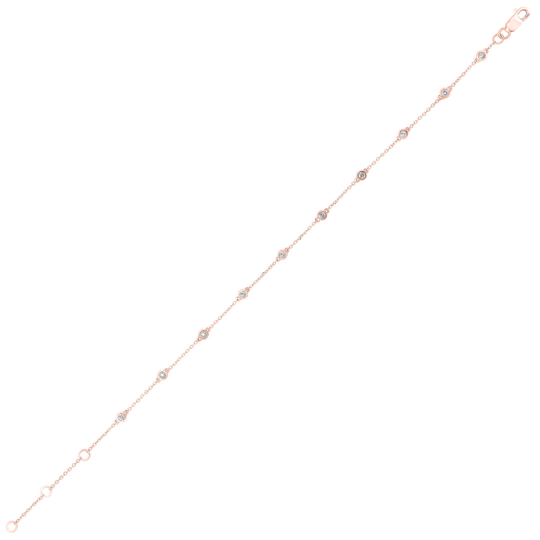 14Kt Rose Gold Diamond 1/4Ctw Bracelet