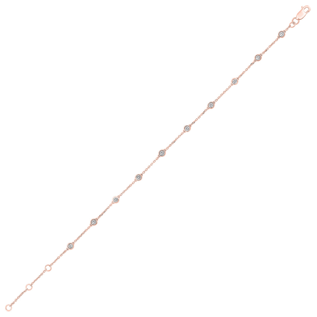 14Kt Rose Gold Diamond 1/2Ctw Bracelet