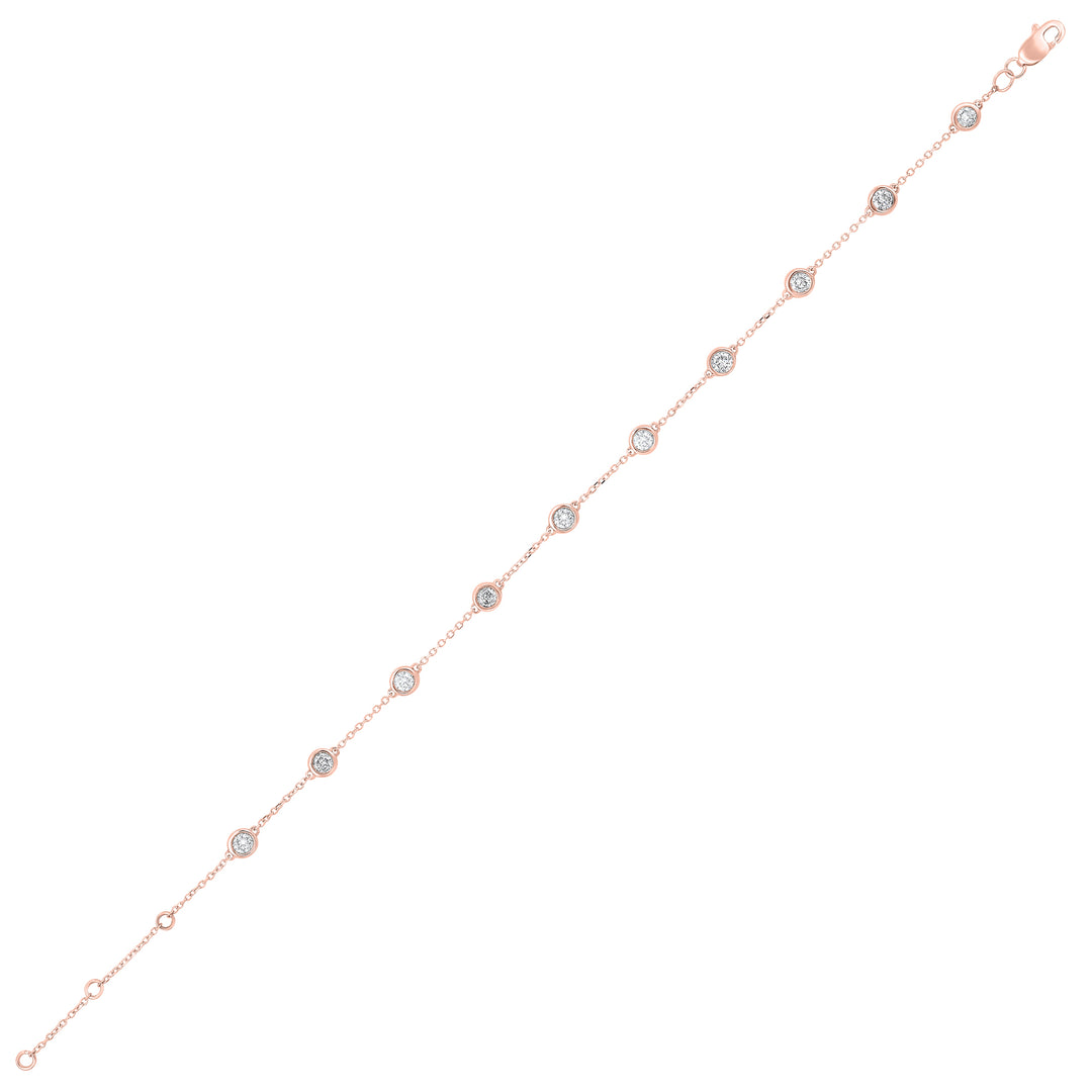 14Kt Rose Gold Diamond 3/4Ctw Bracelet