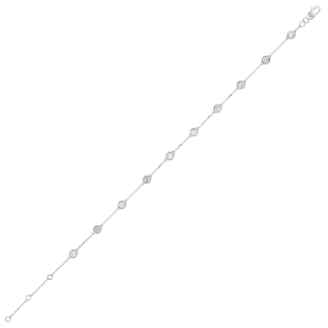 14Kt White Gold Diamond 3/4Ctw Bracelet