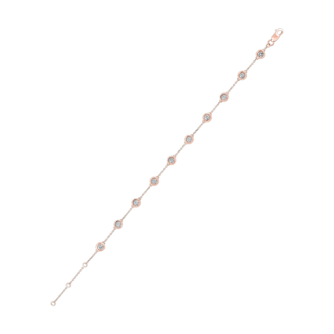 14Kt Rose Gold Diamond 1Ctw Bracelet