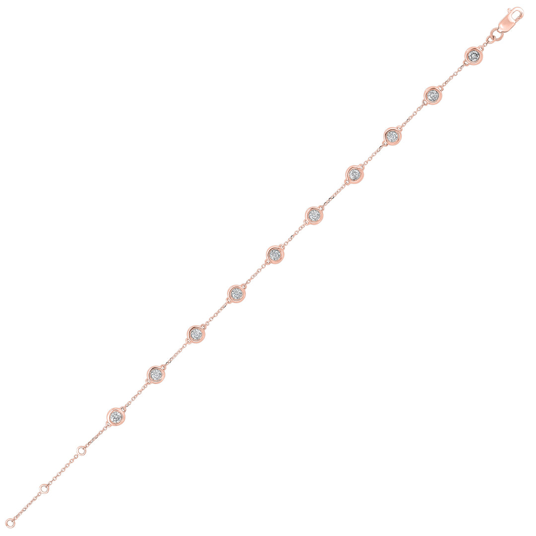 14Kt Rose Gold Diamond 1Ctw Bracelet