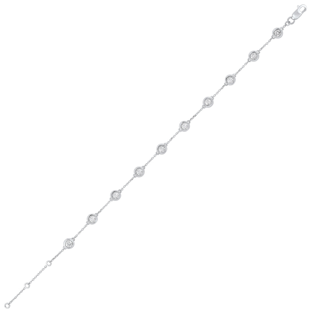 14Kt White Gold Diamond 1Ctw Bracelet