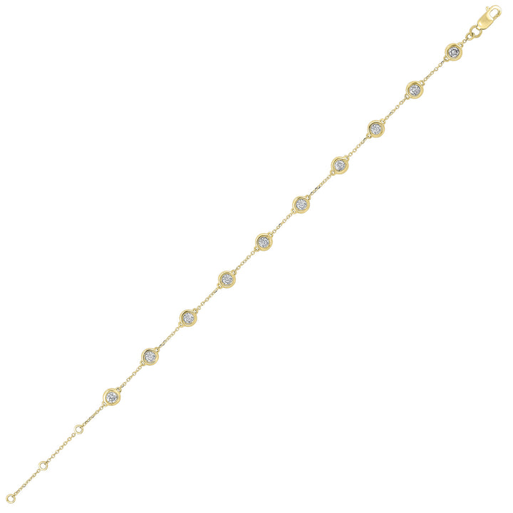 14Kt Yellow Gold Diamond 1Ctw Bracelet