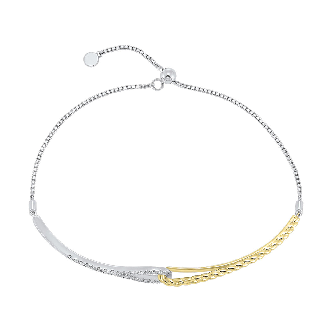 14Kt White Yellow Gold Diamond 1/4Ctw Bracelet