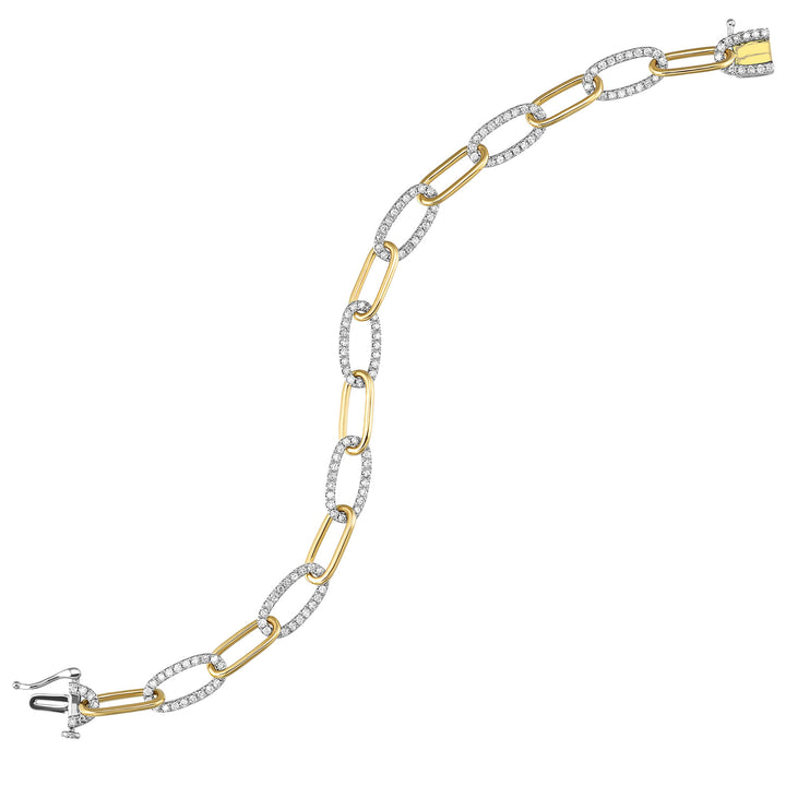 14Kt White Yellow Gold Diamond 1 1/2Ctw Bracelet
