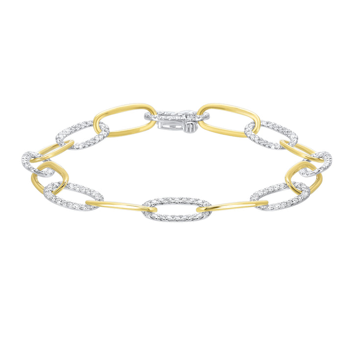 14Kt White Yellow Gold Diamond 1 1/2Ctw Bracelet