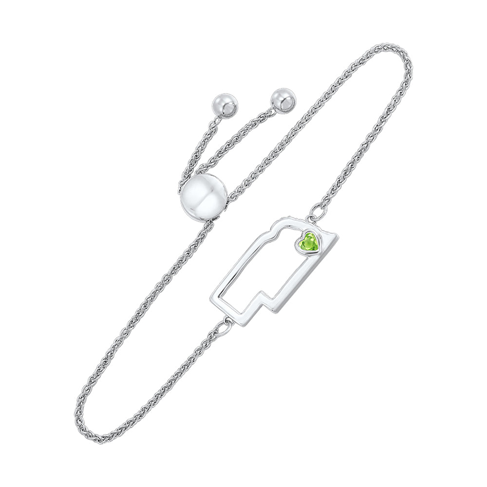Silver Peridot 1/8Ctw Bracelet