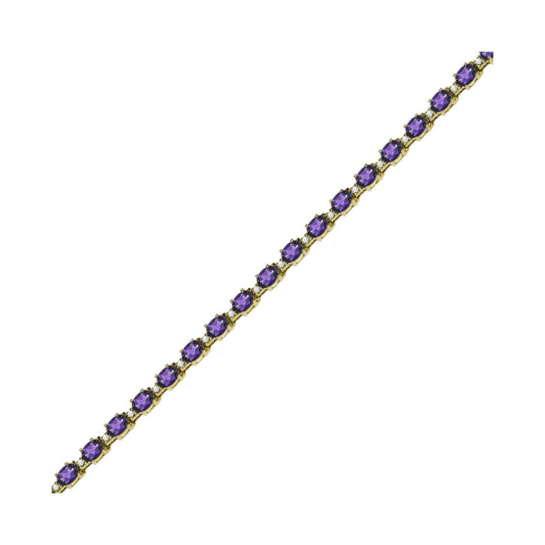 14Kt Yellow Gold  Amethyst 4 3/8Ctw Bracelet
