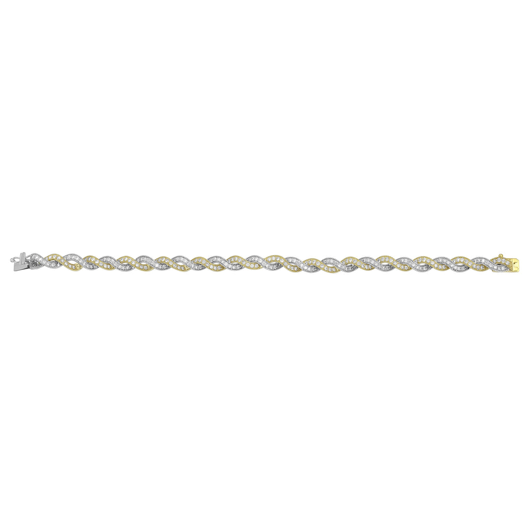 14Kt White Yellow Gold Diamond 3Ctw Bracelet