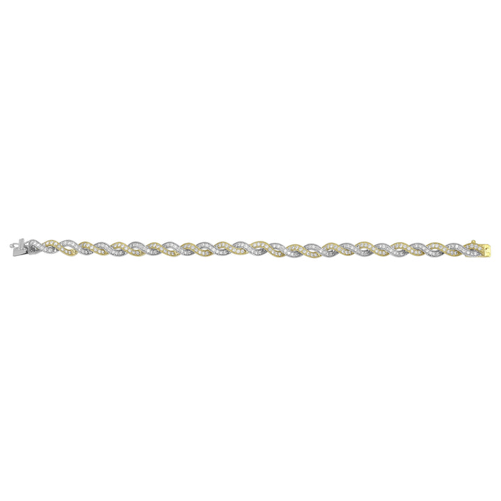 14Kt White Yellow Gold Diamond 3Ctw Bracelet
