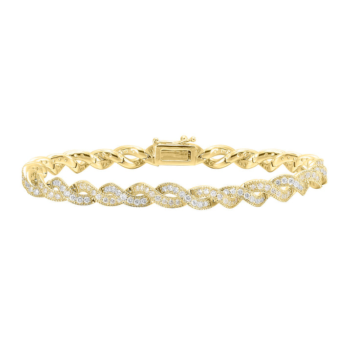 14Kt Yellow Gold Diamond 3Ctw Bracelet