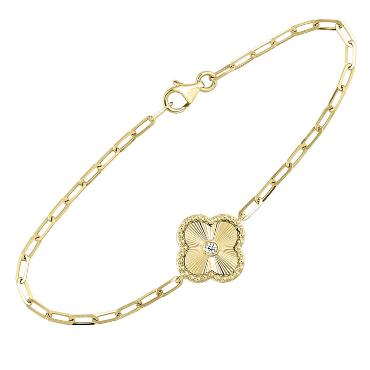 10Kt Yellow Gold Diamond 1/25Ctw Bracelet