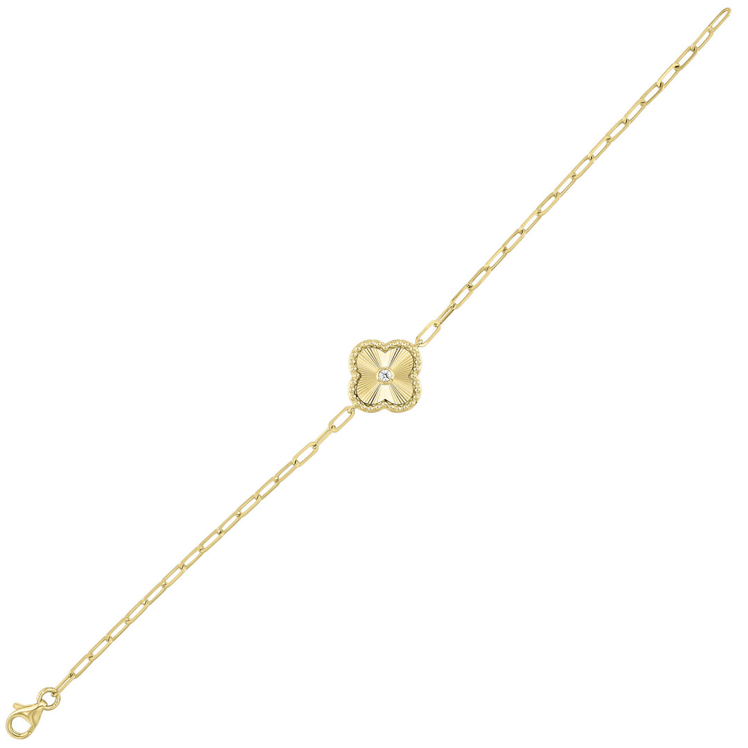 14Kt Yellow Gold Diamond 1/25Ctw Bracelet