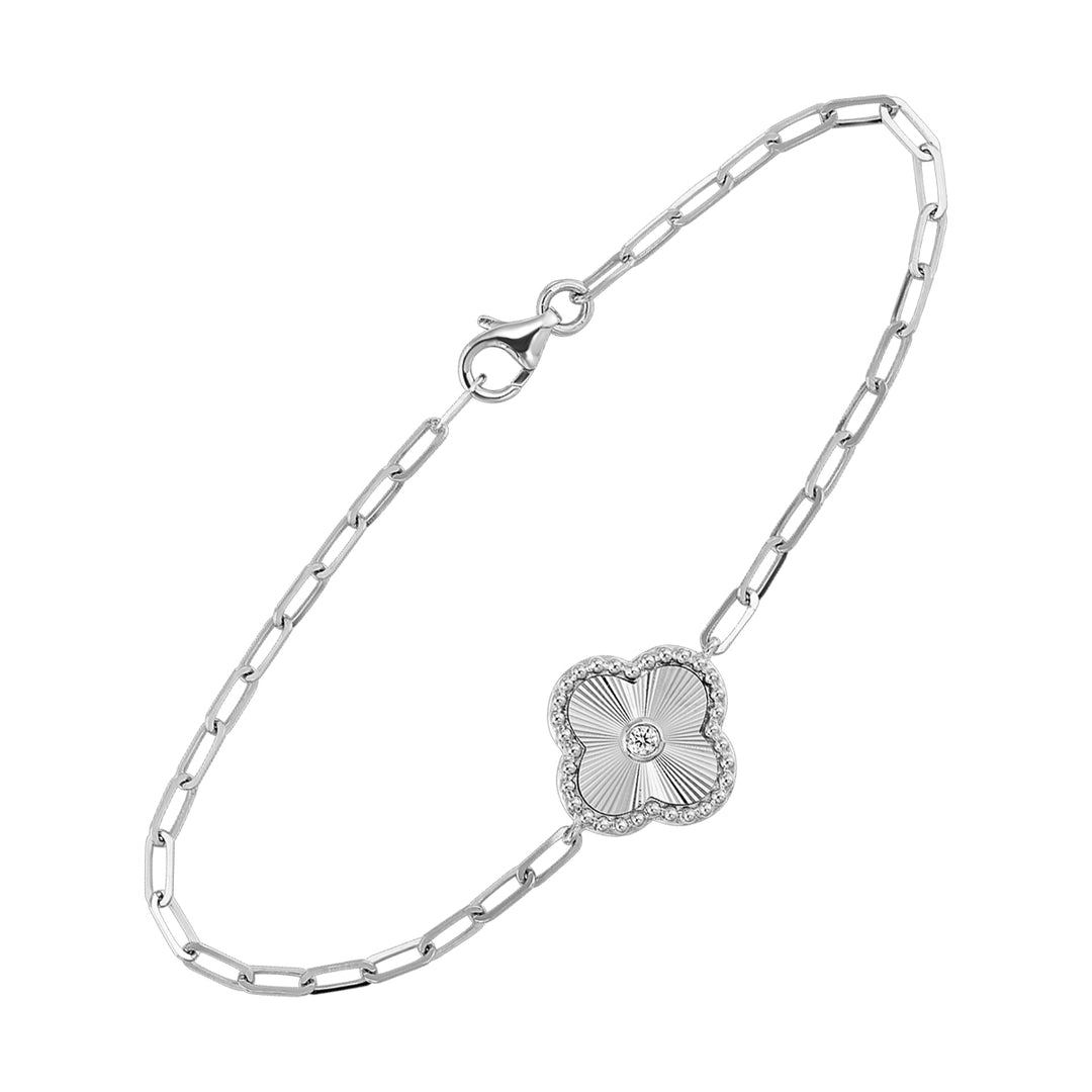 10Kt White Gold Diamond 1/20Ctw Bracelet