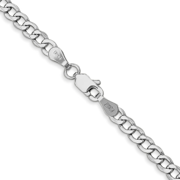 14k White Gold 3.35mm Semi-Solid Curb Chain