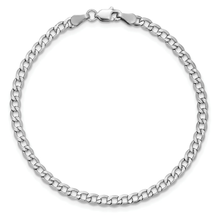 14k White Gold 3.35mm Semi-Solid Curb Chain