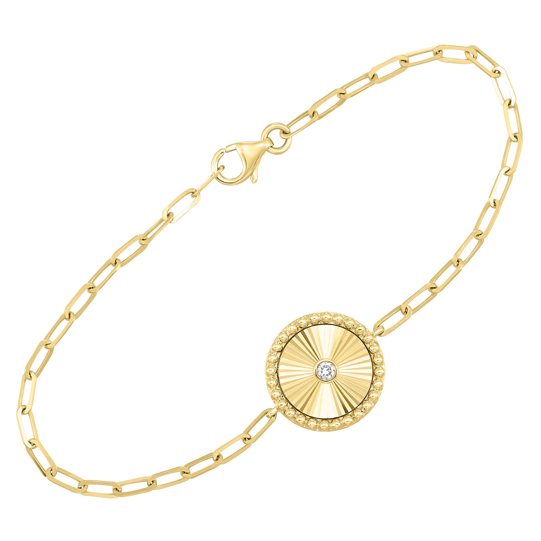 10Kt Yellow Gold Diamond 1/25Ctw Bracelet