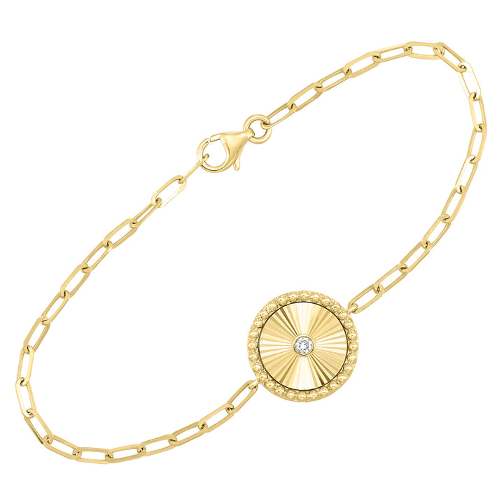 10Kt Yellow Gold Diamond 1/25Ctw Bracelet