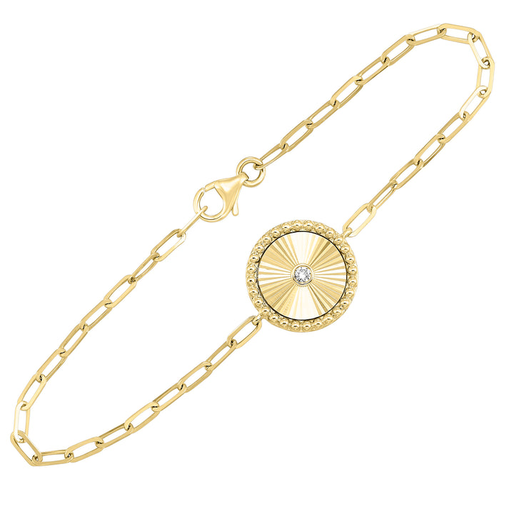 10Kt Yellow Gold Diamond 1/25Ctw Bracelet