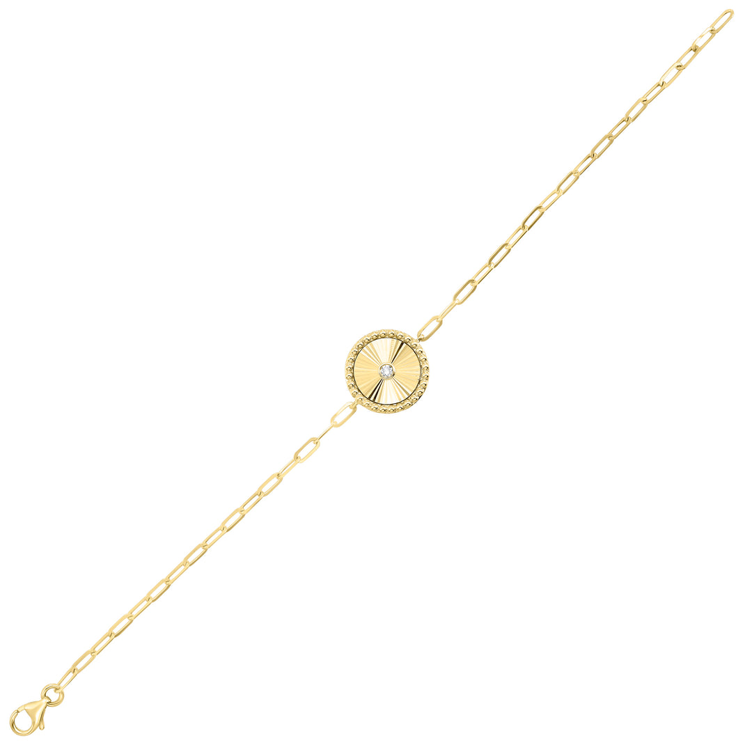 10Kt Yellow Gold Diamond 1/25Ctw Bracelet