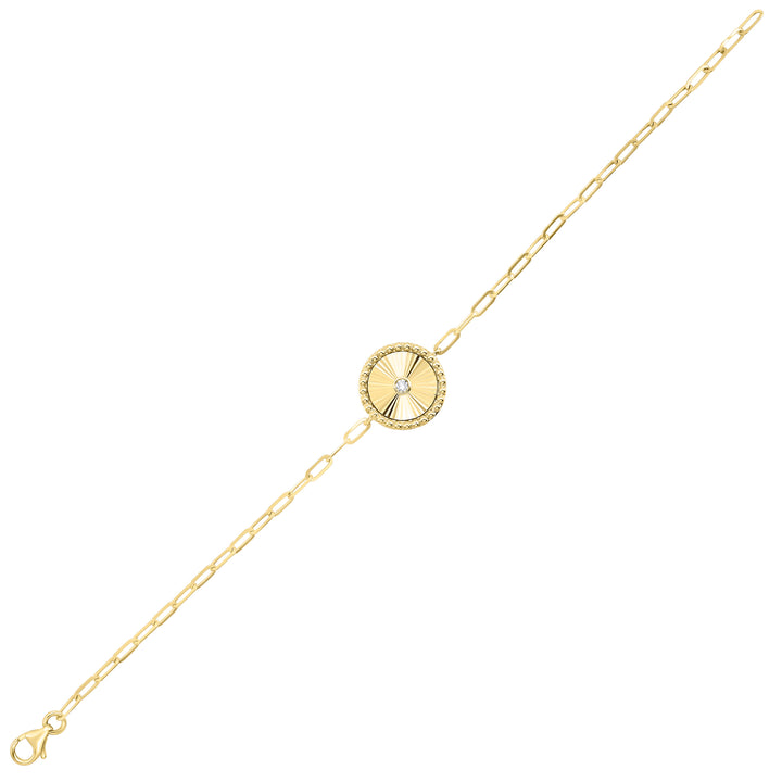 10Kt Yellow Gold Diamond 1/25Ctw Bracelet