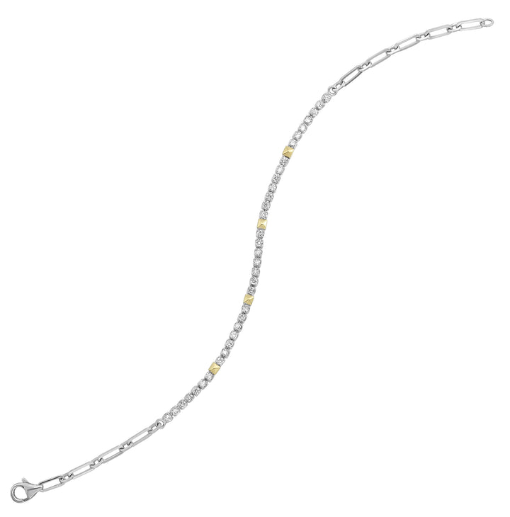 14Kt White Yellow Gold Diamond 3/4Ctw Bracelet