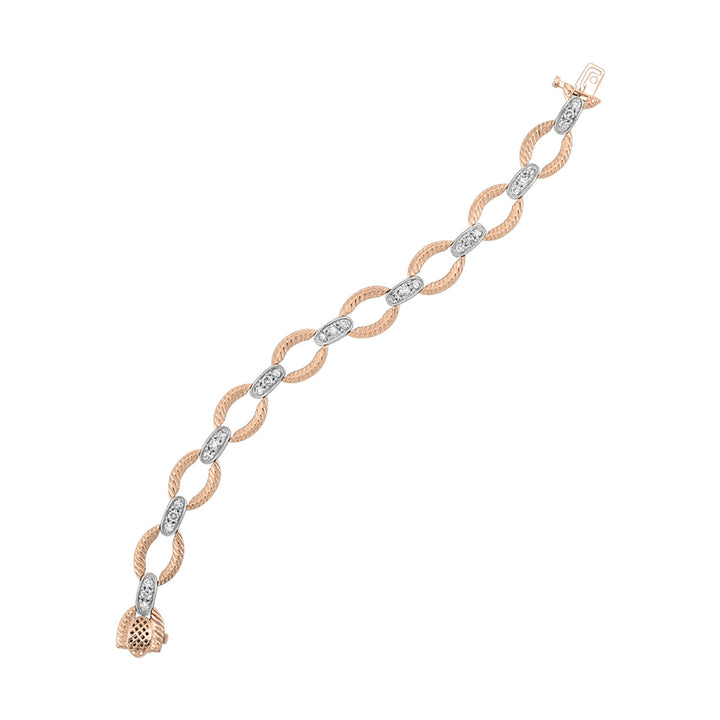 14Kt White Rose Gold Diamond 2Ctw Bracelet