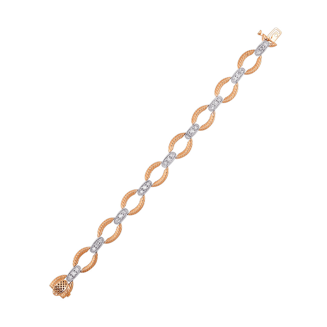 14Kt White Rose Gold Diamond 2Ctw Bracelet