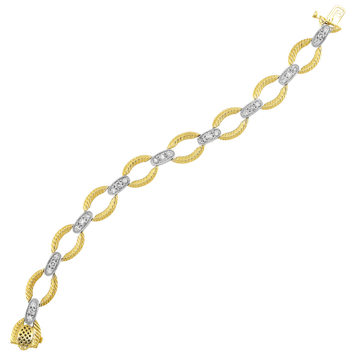 14Kt White Yellow Gold Diamond 2Ctw Bracelet