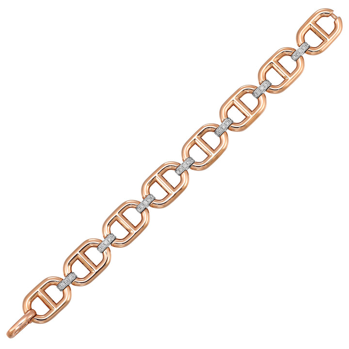 14Kt White Rose Gold Diamond 1Ctw Bracelet