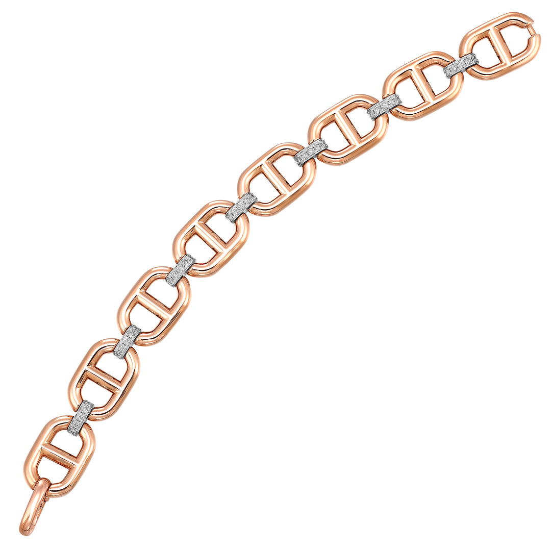 14Kt White Rose Gold Diamond 1Ctw Bracelet