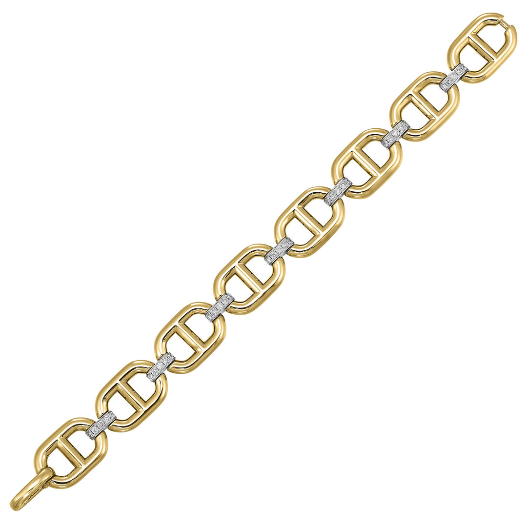 14Kt White Yellow Gold Diamond 1Ctw Bracelet