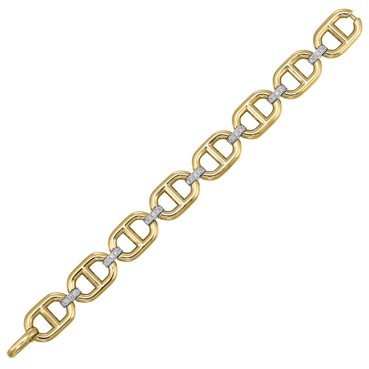 14Kt White Yellow Gold Diamond 1Ctw Bracelet