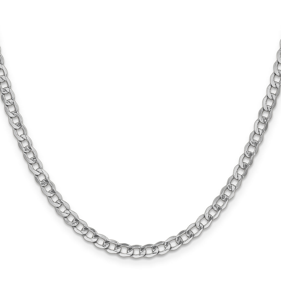 14k White Gold 4.3mm Semi-Solid Curb Chain