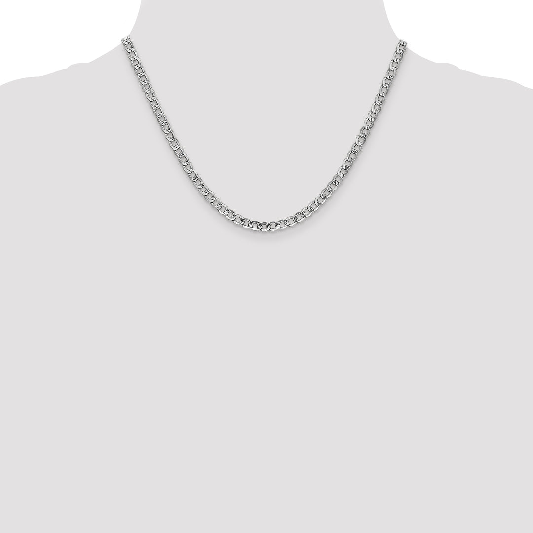 14k White Gold 4.3mm Semi-Solid Curb Chain