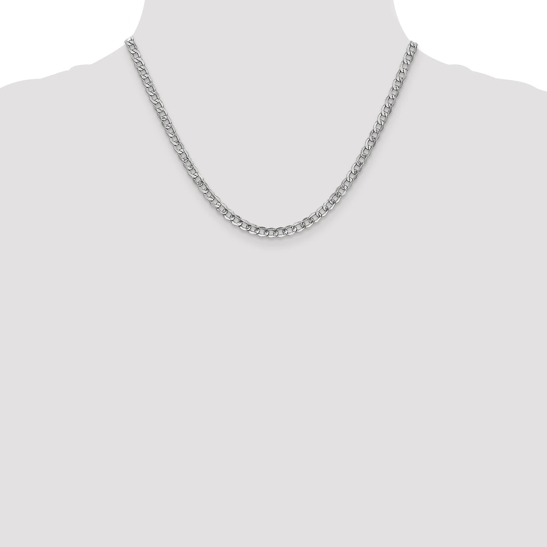 14k White Gold 4.3mm Semi-Solid Curb Chain