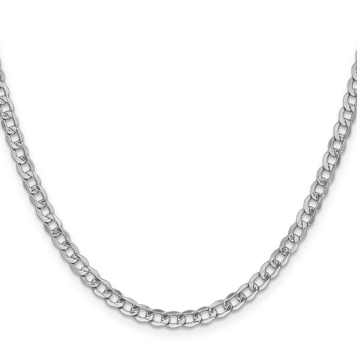 14k White Gold 4.3mm Semi-Solid Curb Chain