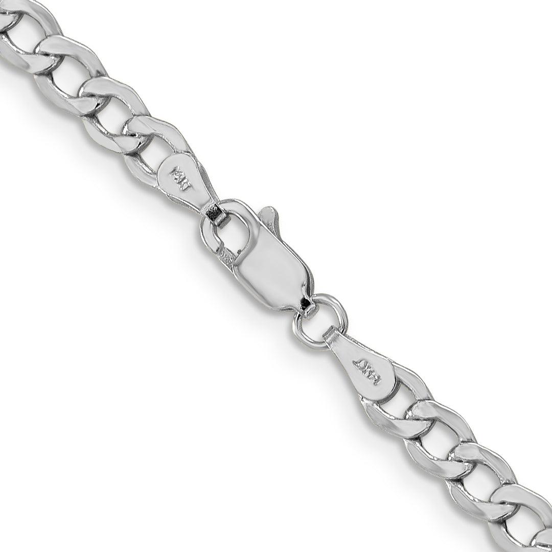 14k White Gold 4.3mm Semi-Solid Curb Chain