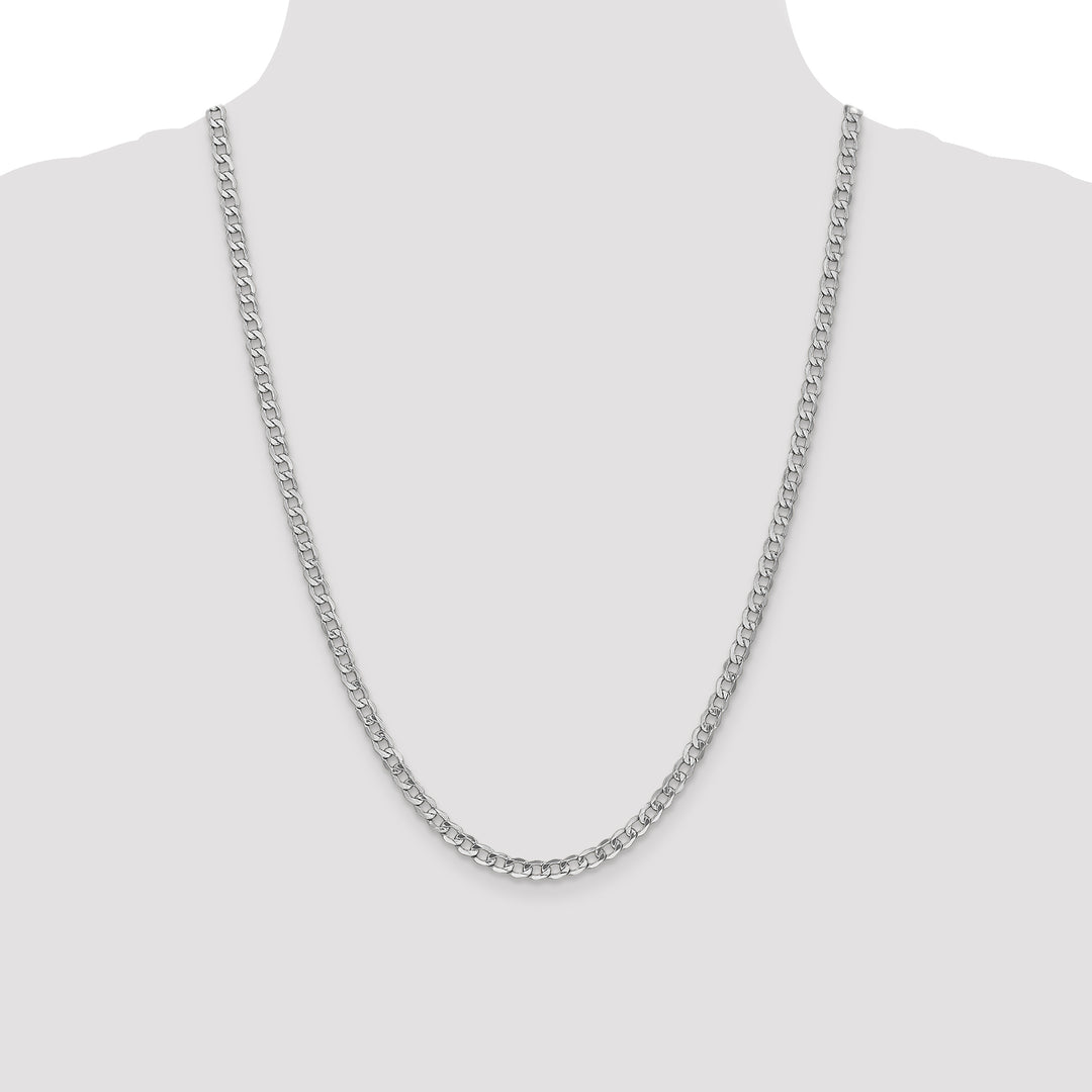 14k White Gold 4.3mm Semi-Solid Curb Chain