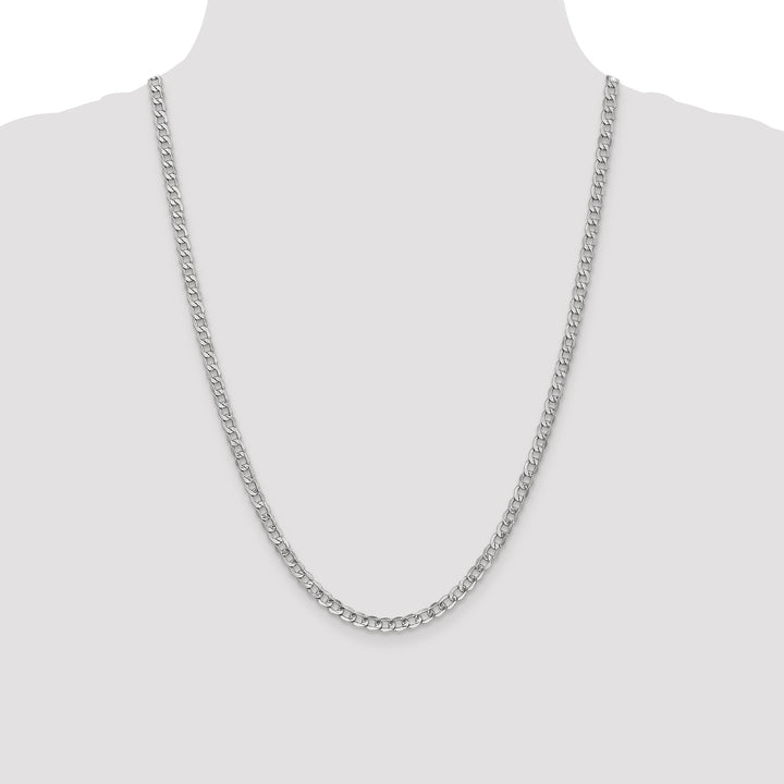 14k White Gold 4.3mm Semi-Solid Curb Chain