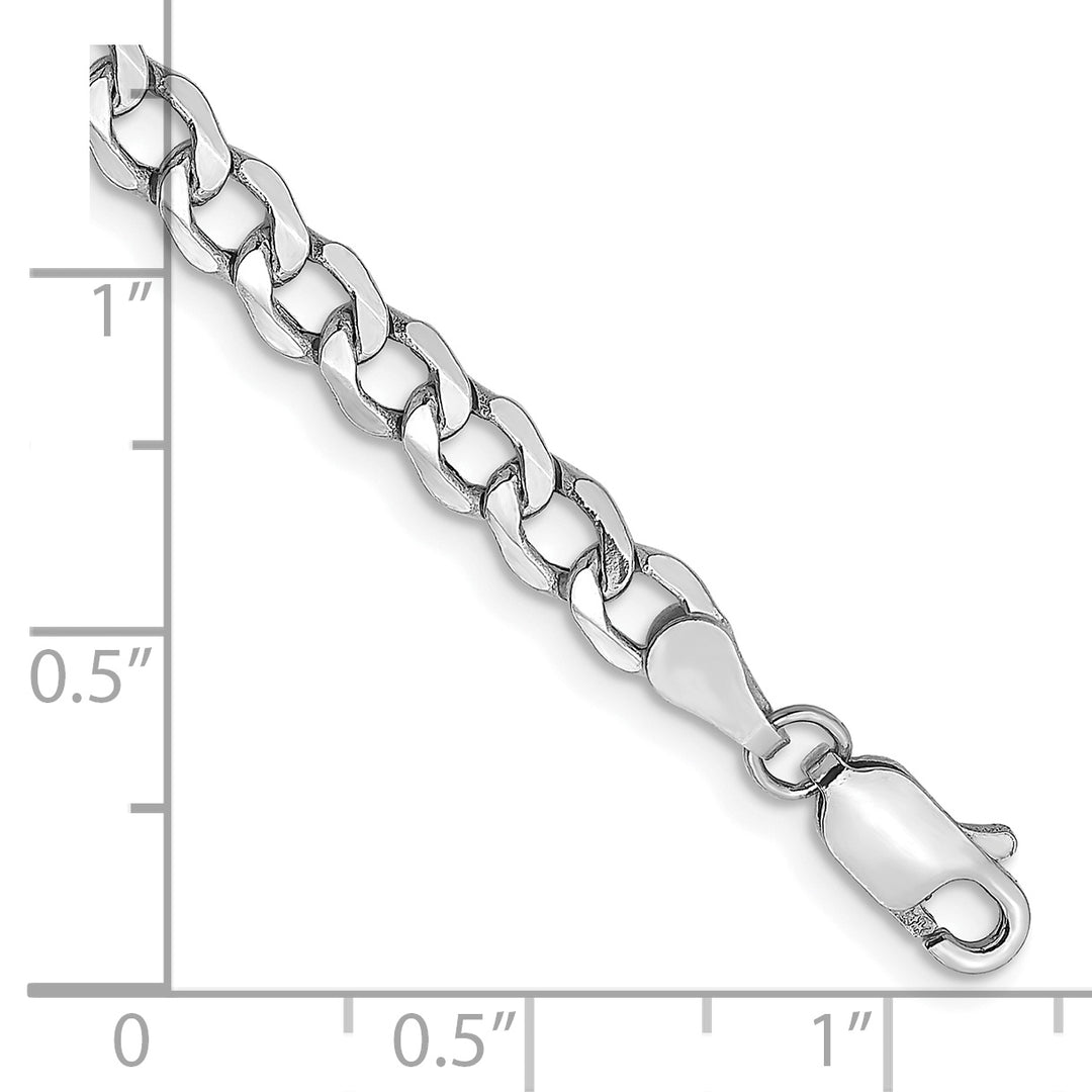 14k White Gold 4.3mm Semi-Solid Curb Chain