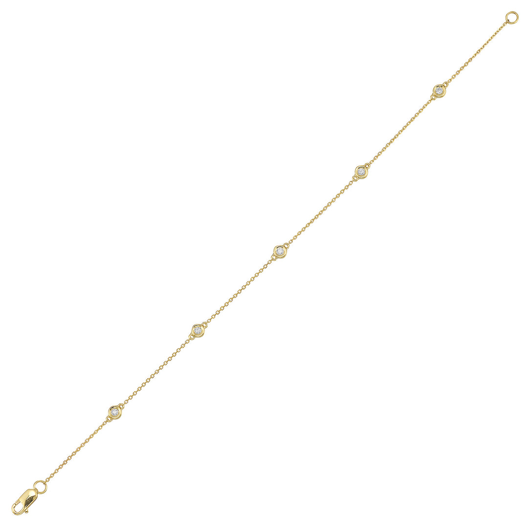 14Kt Yellow Gold Diamond 1/8Ctw Bracelet