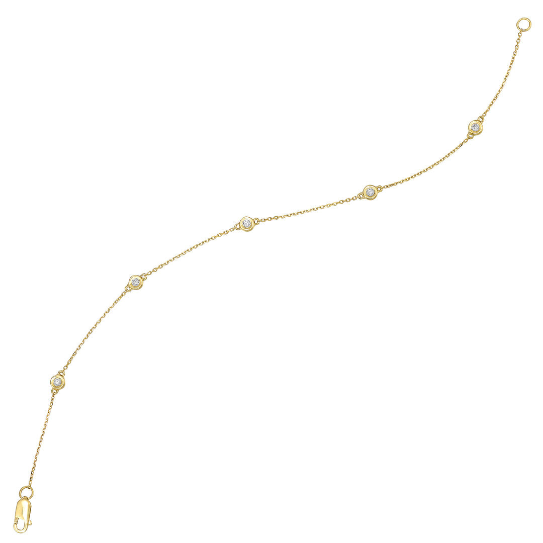 14Kt Yellow Gold Diamond 1/8Ctw Bracelet
